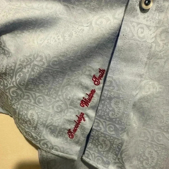 Robert Graham Mens XL‎ Light Blue Paisley Flip Cuff Shirt Button Down - Picture 5 of 5